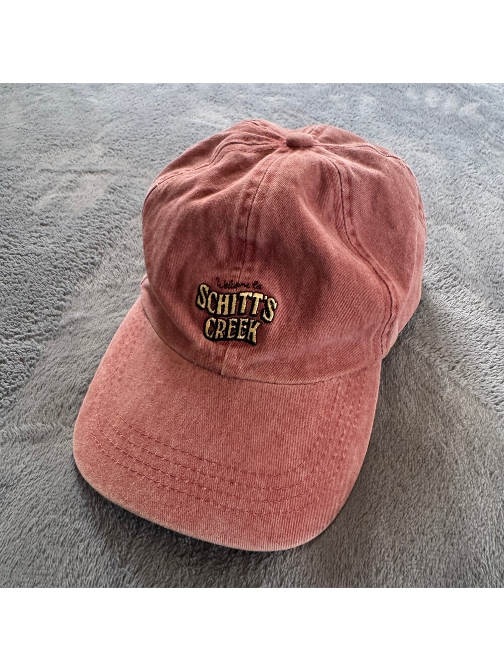 Schitt’s Creek Hat Embroidered Welcome To Dad Cap Pink Faded Canvas 2021